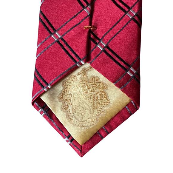 Donald Trump SIGNATURE Collection Gold Bar Red Grey Stripe Men's Silk Tie - Picture 6 of 6